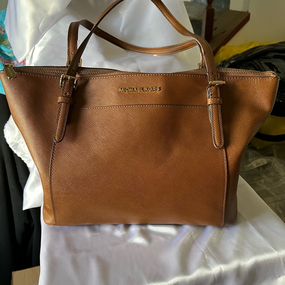 Michael Kors Brown Leather Tote Bag
